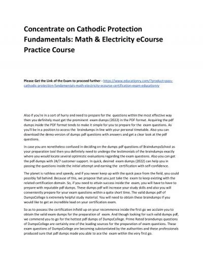 Cathodic Protection Fundamentals: Math & Electricity eCourse