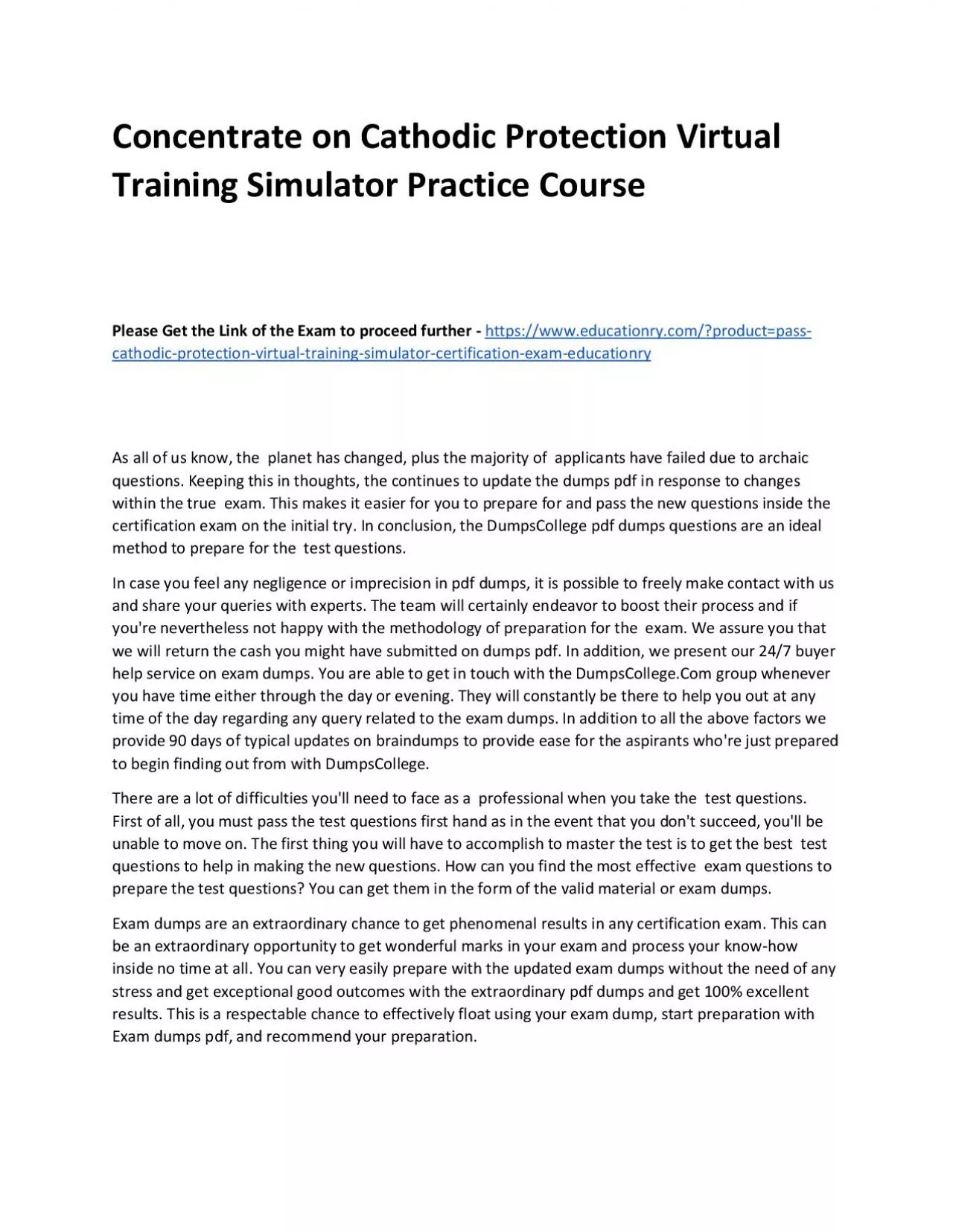 Cathodic Protection Virtual Training Simulator