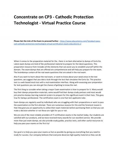 CP3 - Cathodic Protection Technologist - Virtual