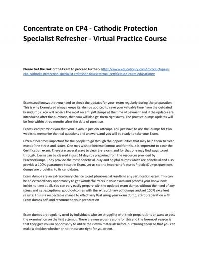 CP4 - Cathodic Protection Specialist Refresher Course - Virtual
