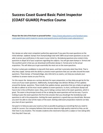 Coast Guard Basic Paint Inspector Course (COAST GUARD) Course