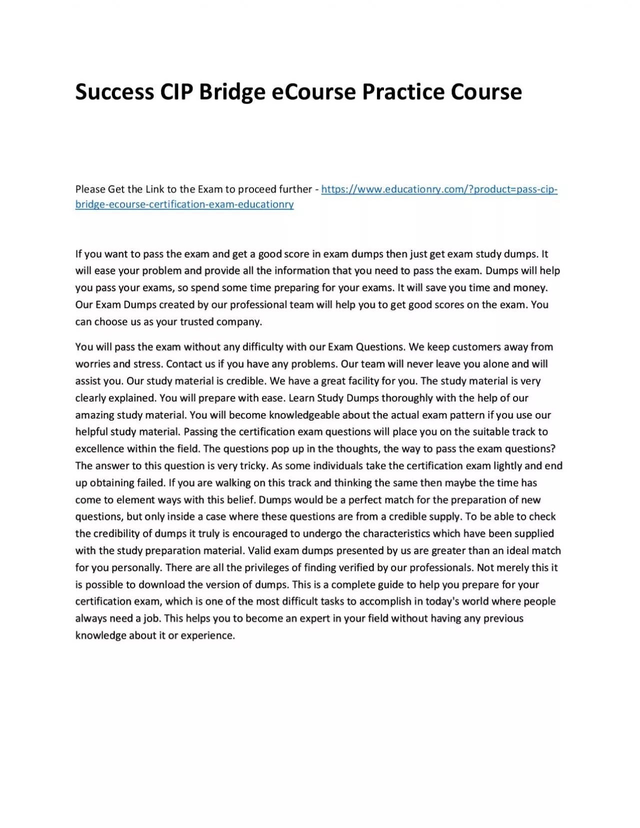 PDF-CIP Bridge eCourse