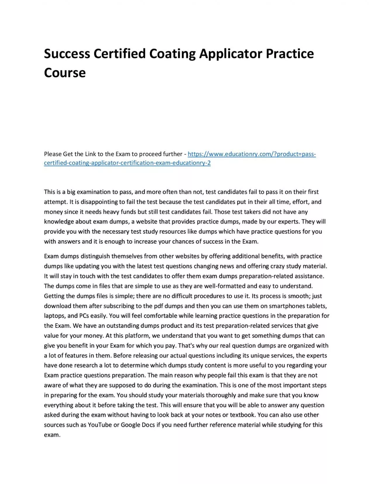 PDF-Certified Coating Applicator