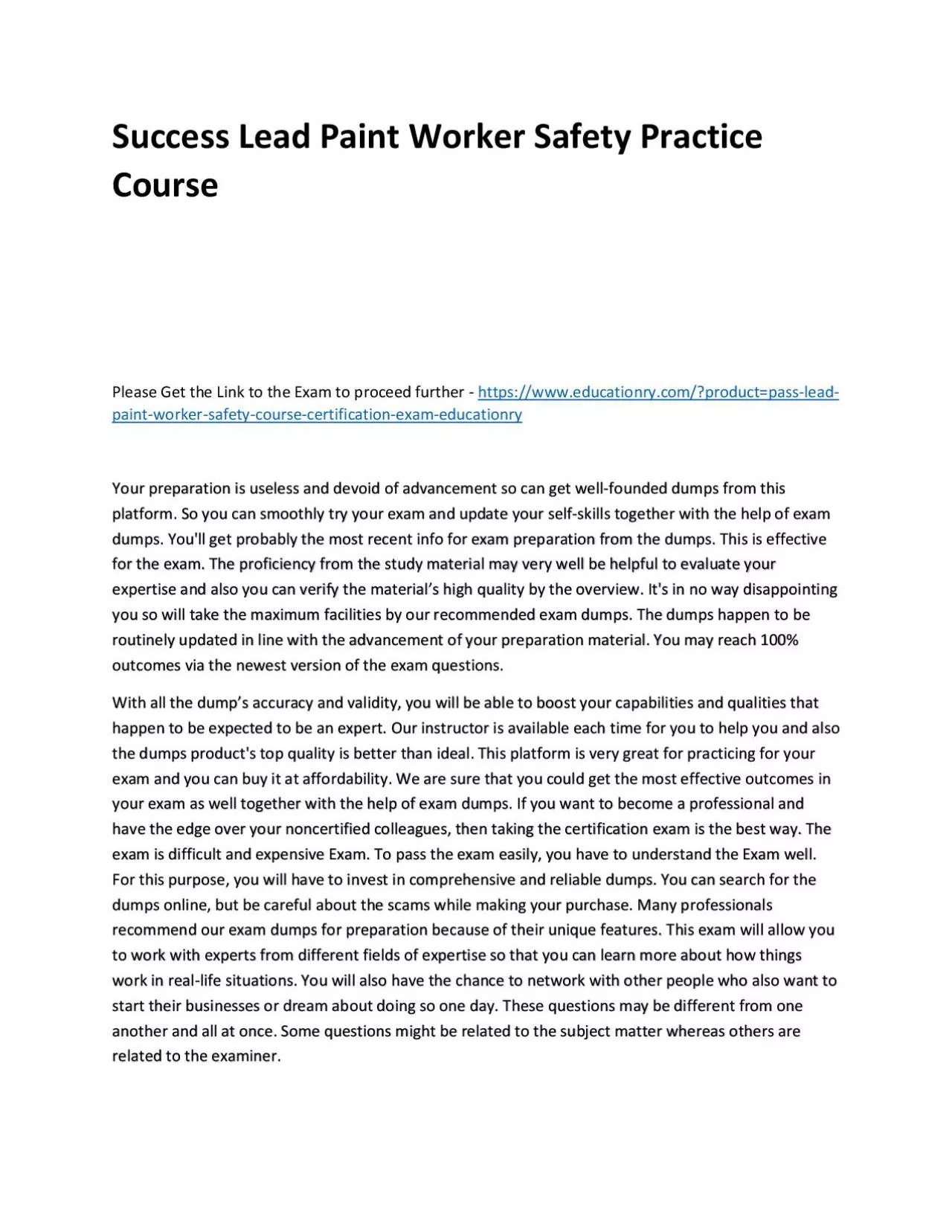 PDF-Lead Paint Worker Safety Course