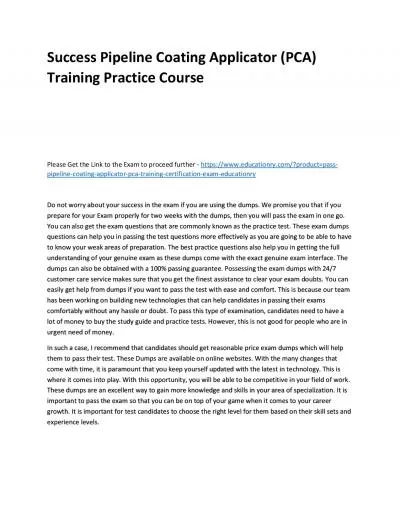 Pipeline Coating Applicator (PCA) Training