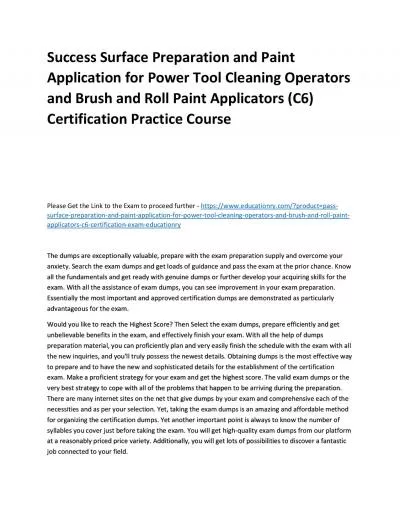 Surface Preparation and Paint Application for Power Tool Cleaning Operators and Brush