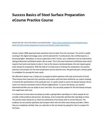 Basics of Steel Surface Preparation eCourse