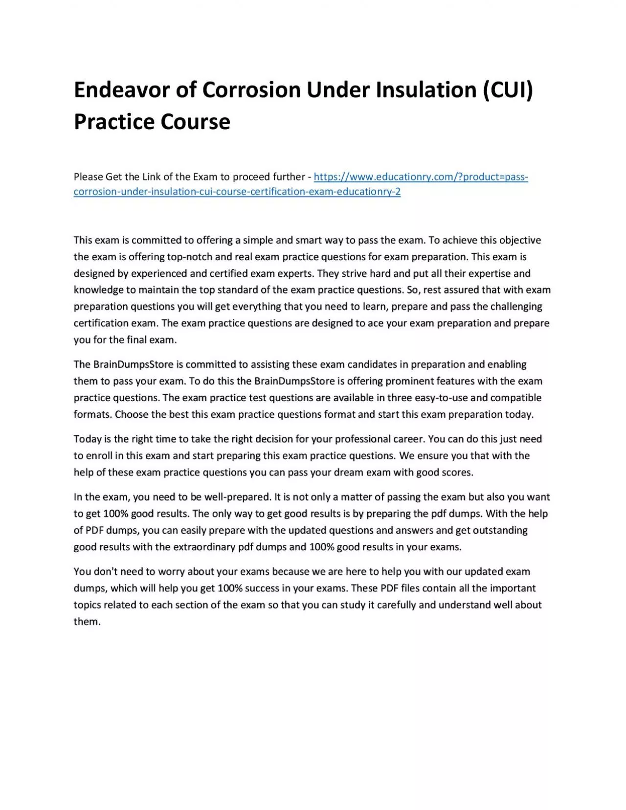 PDF-Corrosion Under Insulation (CUI) Course