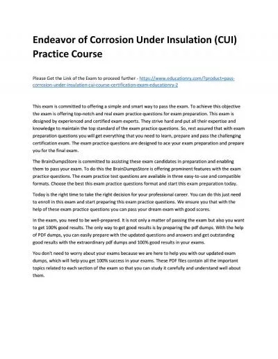 Corrosion Under Insulation (CUI) Course