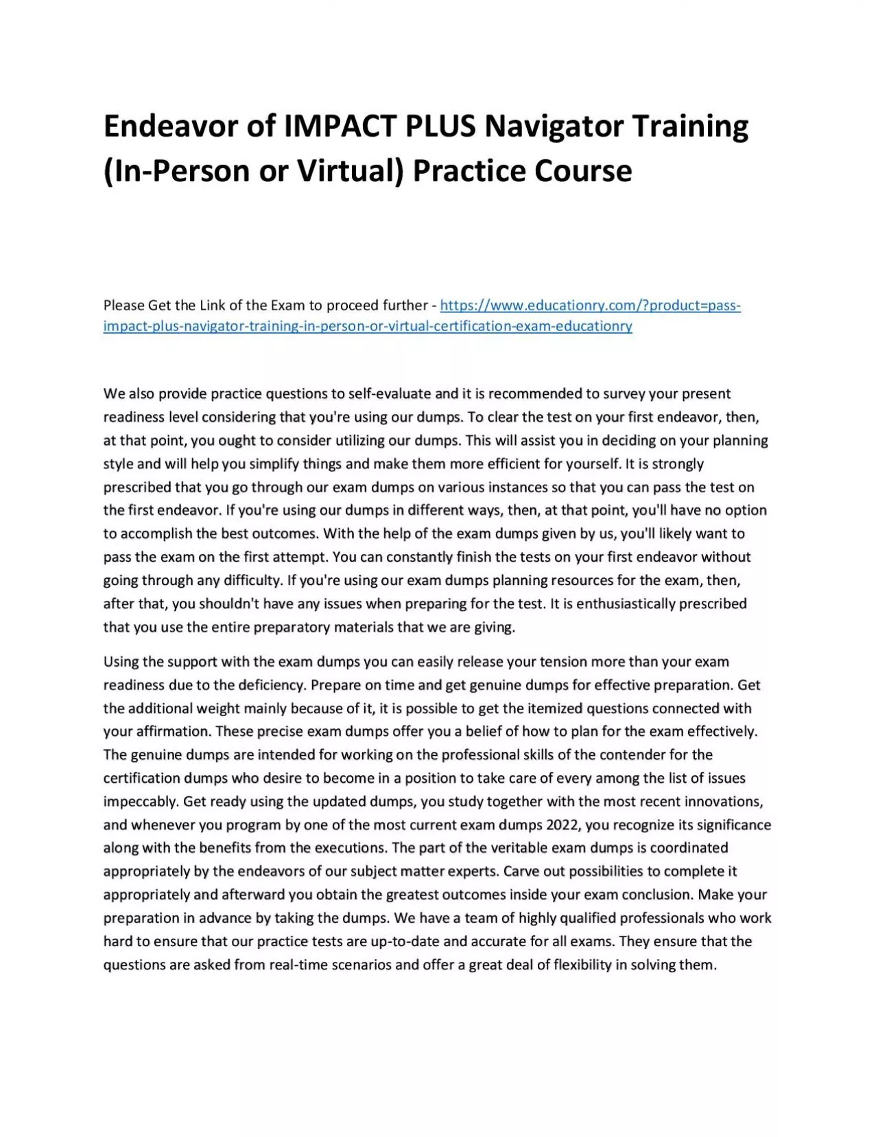 PDF-IMPACT PLUS Navigator Training (In-Person or Virtual)