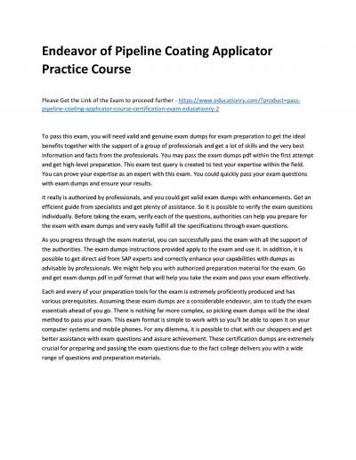 Pipeline Coating Applicator Course