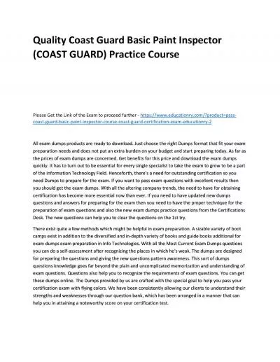 Coast Guard Basic Paint Inspector Course (COAST GUARD)