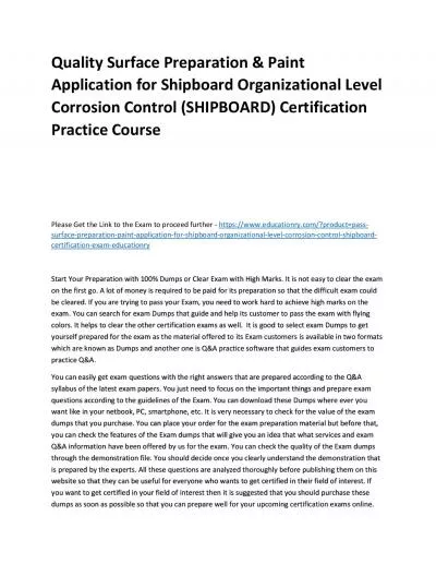 Surface Preparation & Paint Application for Shipboard Organizational Level Corrosion Control