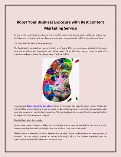 Boost Your Business Exposure with Best Content Marketing Service