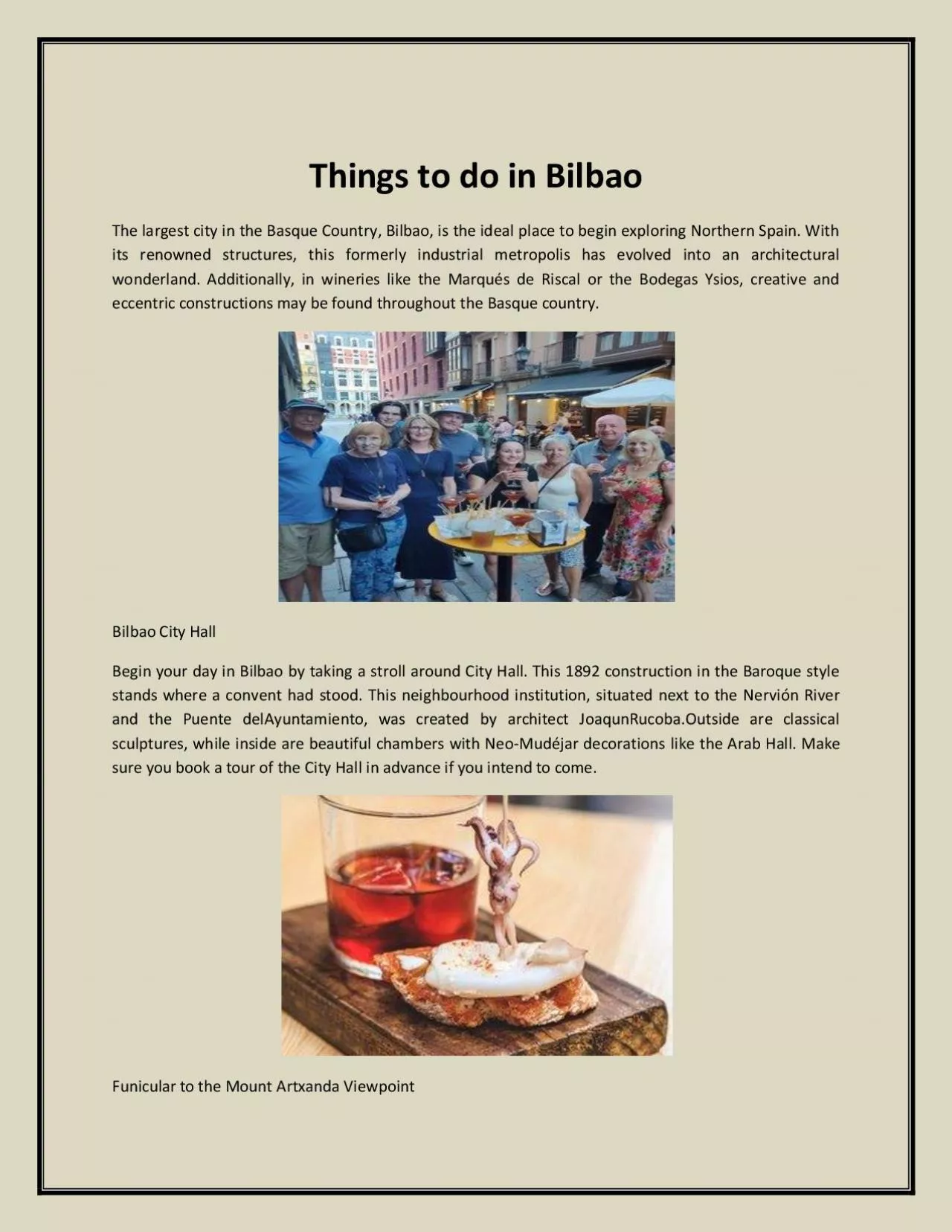 PDF-Things to do in Bilbao