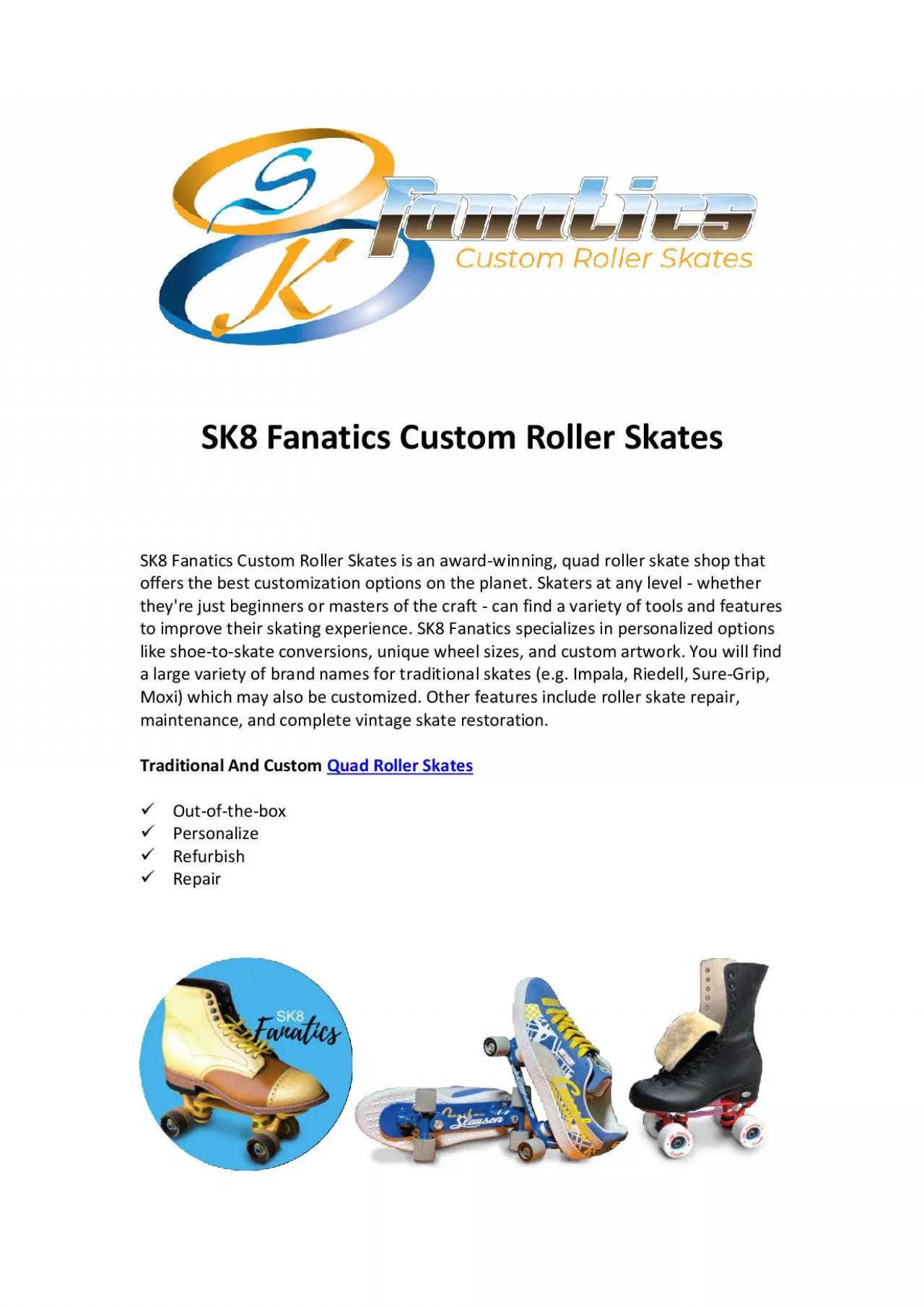 PDF-Roller skates near me | SK8 Fanatics Custom Roller Skates