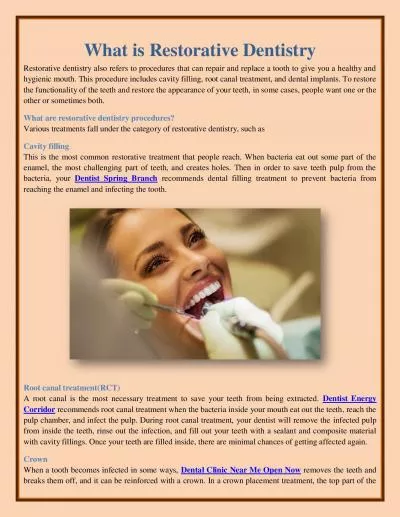 What is Restorative Dentistry