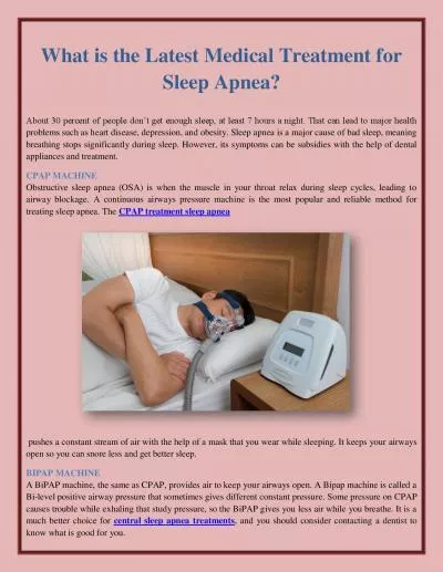 What is the Latest Medical Treatment for Sleep Apnea?