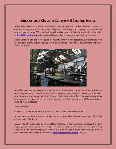 Importance of Choosing Commercial Cleaning Service