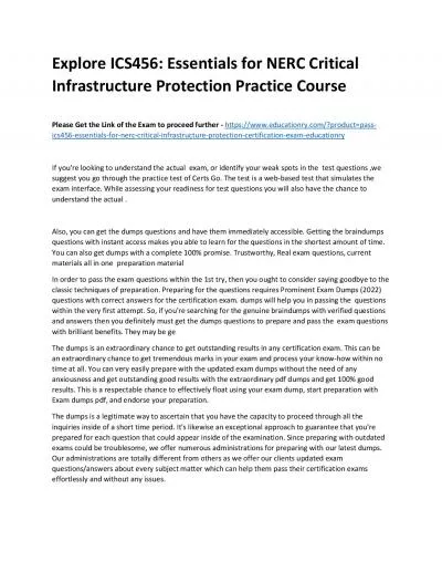 ICS456: Essentials for NERC Critical Infrastructure Protection