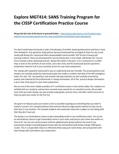 MGT414: SANS Training Program for the CISSP Certification