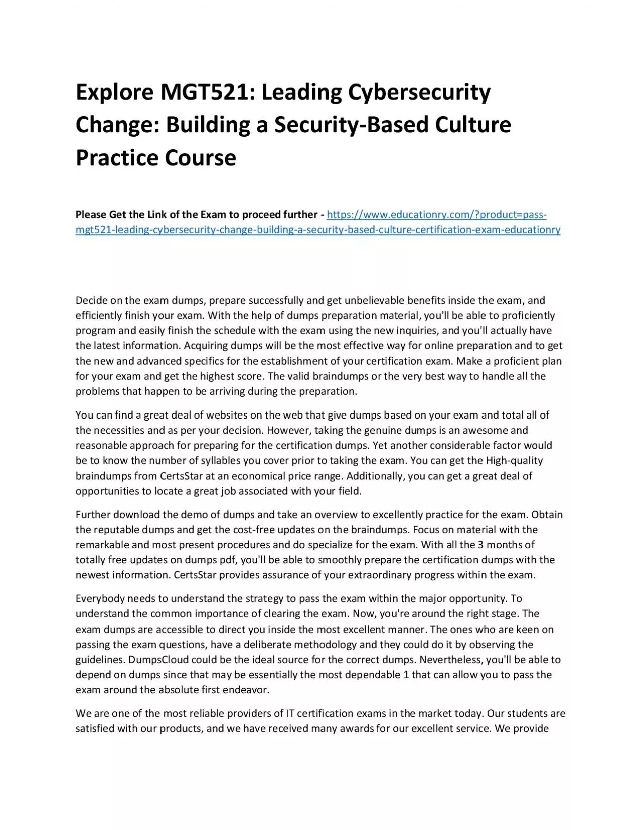 MGT521: Leading Cybersecurity Change: Building a Security-Based Culture