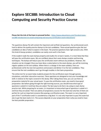 SEC388: Introduction to Cloud Computing and Security