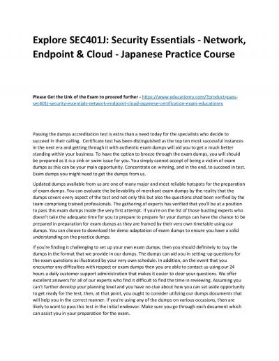 SEC401J: Security Essentials - Network, Endpoint & Cloud - Japanese