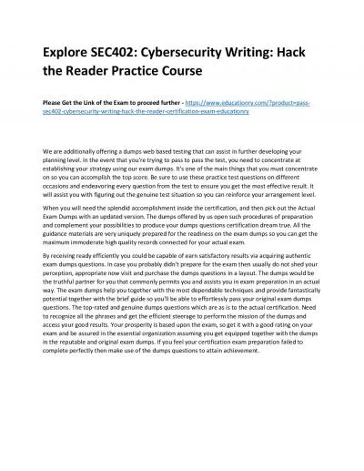 SEC402: Cybersecurity Writing: Hack the Reader