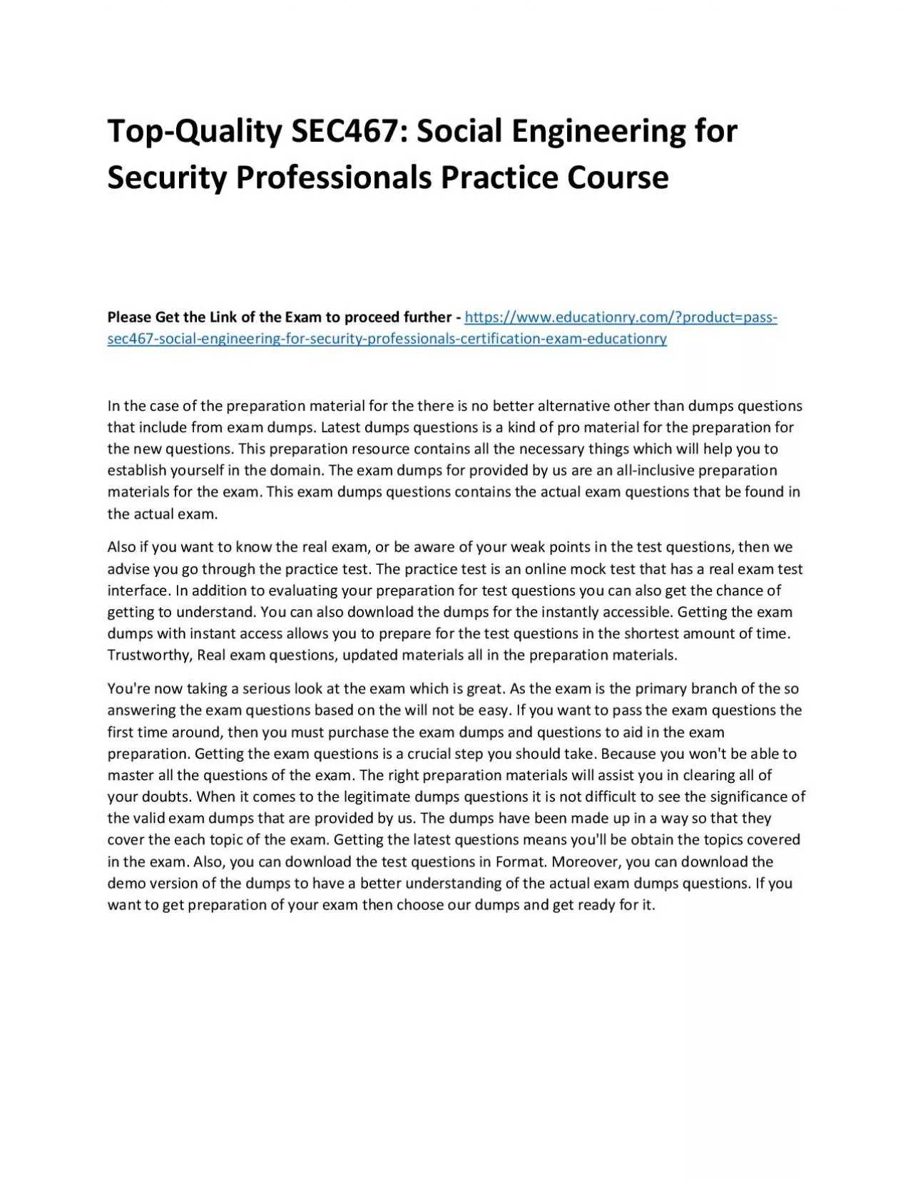 PDF-SEC467: Social Engineering for Security Professionals