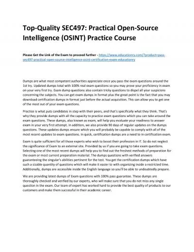 SEC497: Practical Open-Source Intelligence (OSINT)