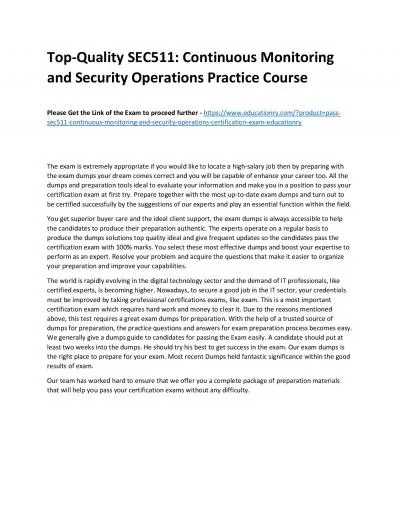 SEC511: Continuous Monitoring and Security Operations