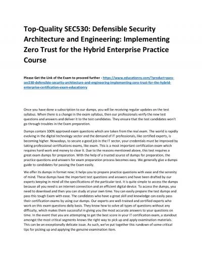 SEC530: Defensible Security Architecture and Engineering: Implementing Zero Trust for the Hybrid Enterprise