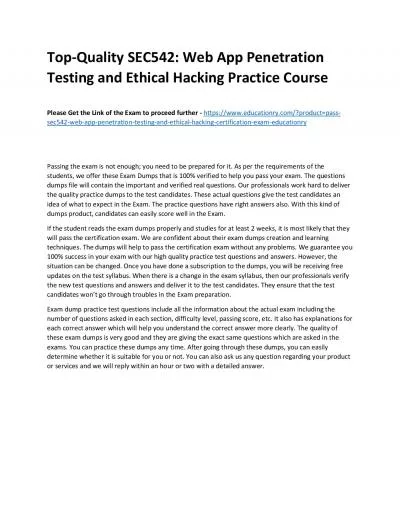 SEC542: Web App Penetration Testing and Ethical Hacking