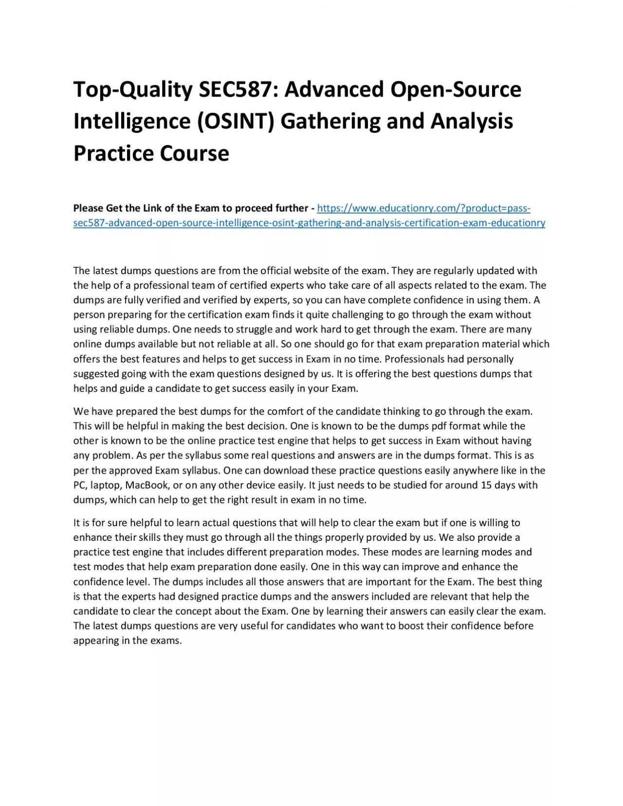 PDF-SEC587: Advanced Open-Source Intelligence (OSINT) Gathering and Analysis