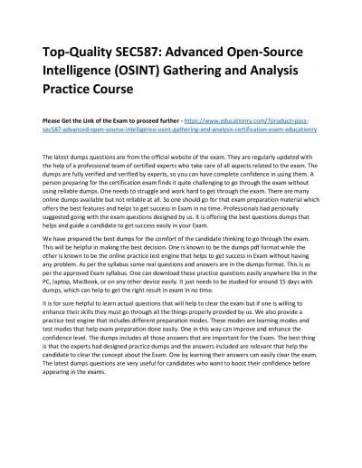 SEC587: Advanced Open-Source Intelligence (OSINT) Gathering and Analysis