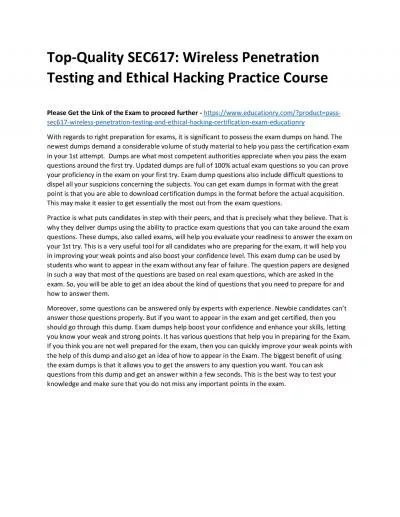 SEC617: Wireless Penetration Testing and Ethical Hacking