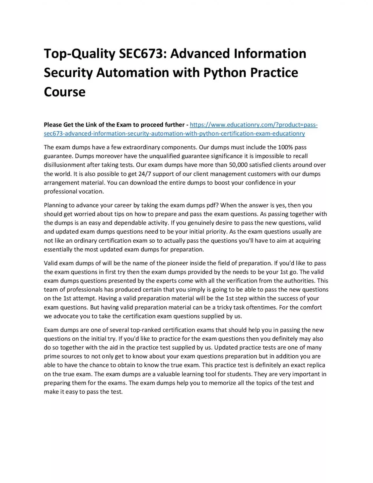 PDF-SEC673: Advanced Information Security Automation with Python