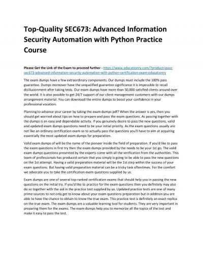 SEC673: Advanced Information Security Automation with Python