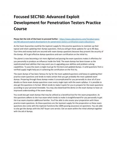 SEC760: Advanced Exploit Development for Penetration Testers