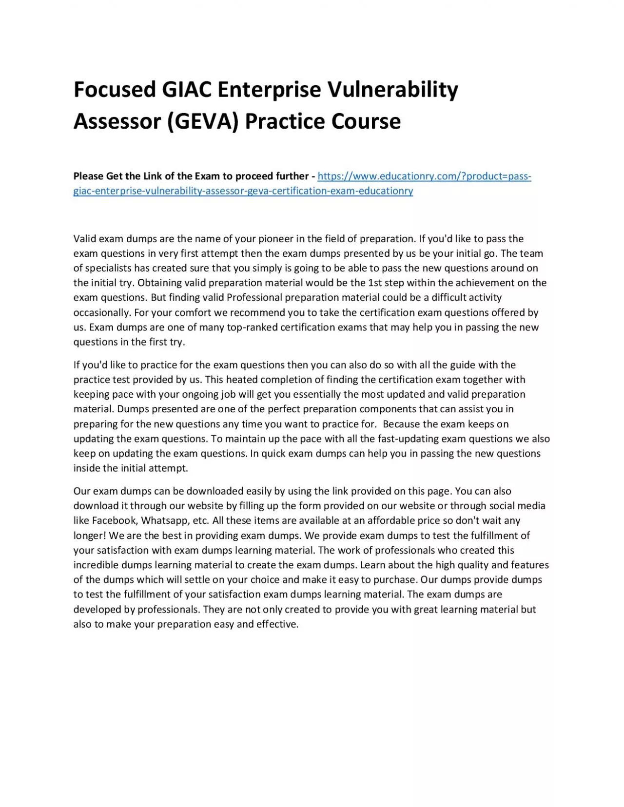 PDF-GIAC Enterprise Vulnerability Assessor (GEVA)