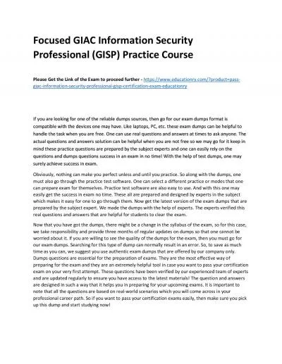 GIAC Information Security Professional (GISP)