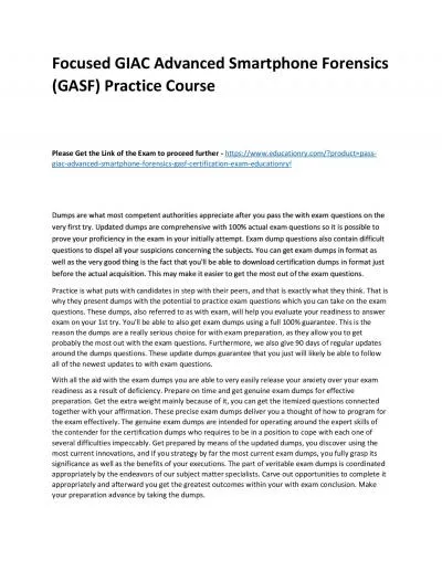 GIAC Advanced Smartphone Forensics (GASF)