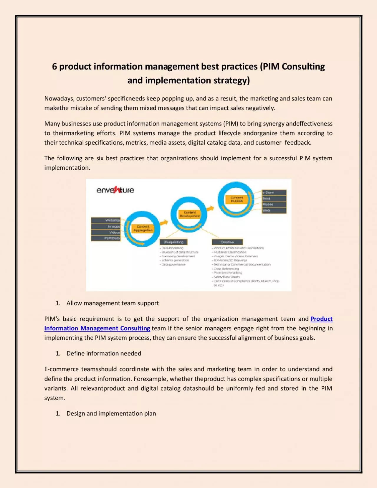6 product information management best practices (PIM Consulting and implementation strategy)
