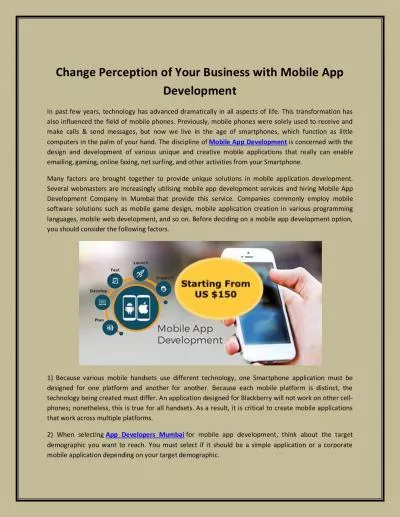 Change Perception of Your Business with Mobile App Development
