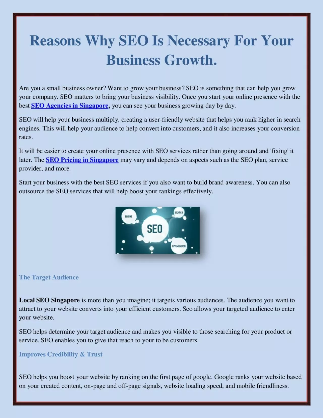 Reasons Why SEO Is Necessary For Your Business Growth.