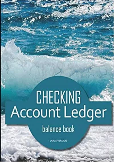 Checking account ledger - balance book - Large version: v4-9 Checkbook log | Checkbook register notebook | Personal Checking Account Balance Register ... cover : ocean photo and turquoise blue wave