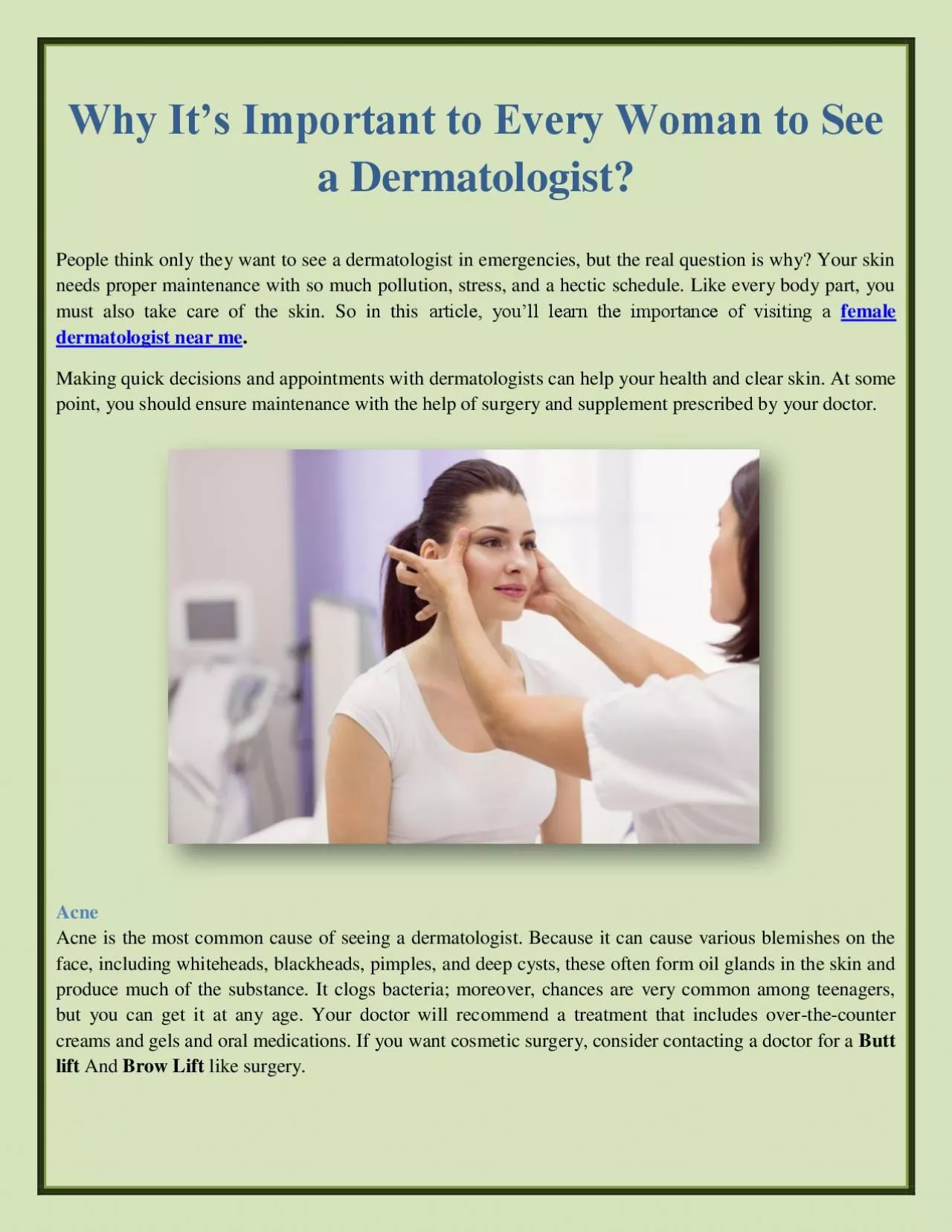 PDF-Why It’s Important to Every Woman to See a Dermatologist?