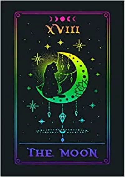 The Moon Tarot Card Crescent Moon Cat Cute Goth Wiccan: Notebook Planner - 6x9 inch Daily Planner Journal To Do List Notebook Daily Organizer 114 Pages