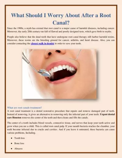 What Should I Worry About After a Root Canal?